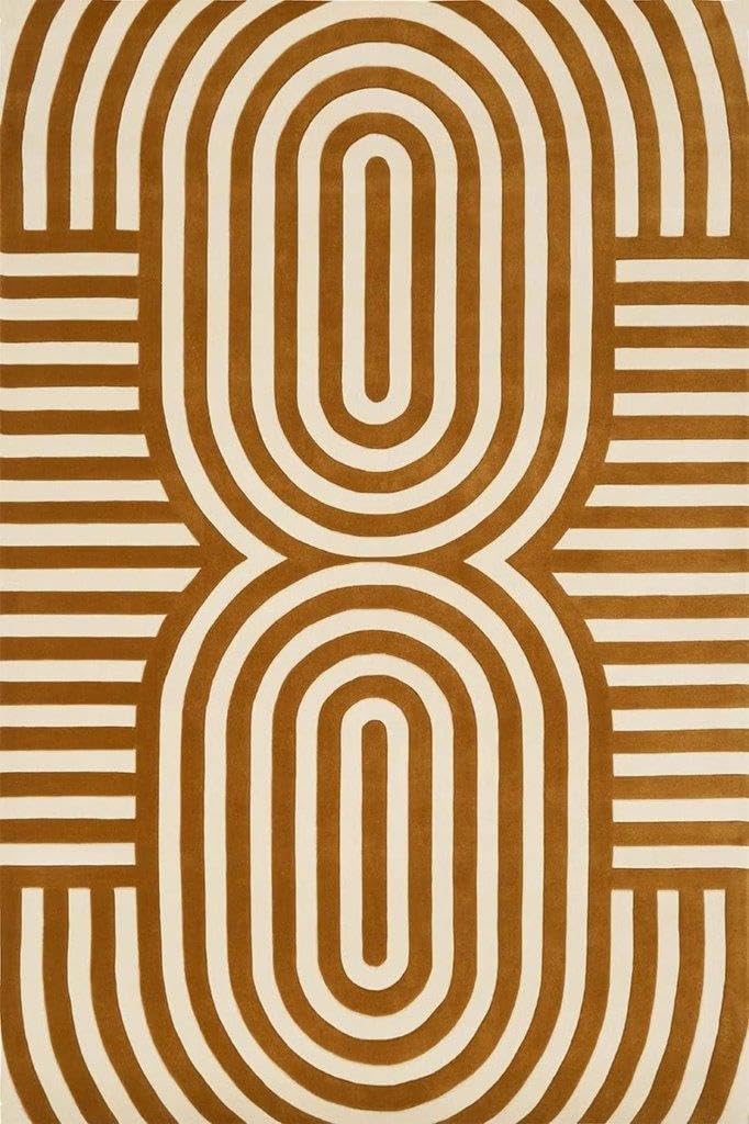 Brown Contemporary Pattern Hand Tufted Carpet