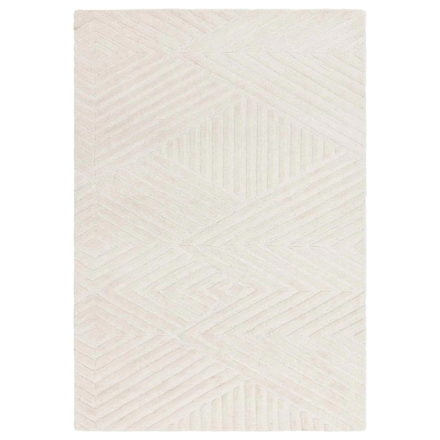 Ivory Hand Tufted  Plain Carpet