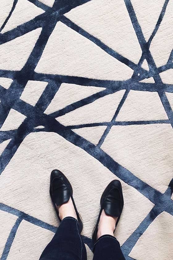 Ivory  Criss Cross Wool & Viscose Carpet