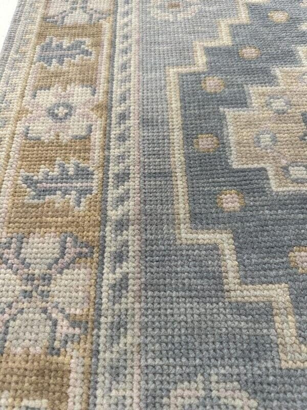 Hand Knotted Oushak Rug for Living Room, Dining Room, Office, Bedroom, Hand Knotted Wool Rug