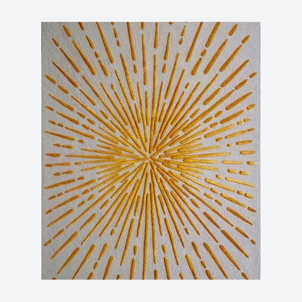 Golden Ray Pattern Wool & Viscose Carpet