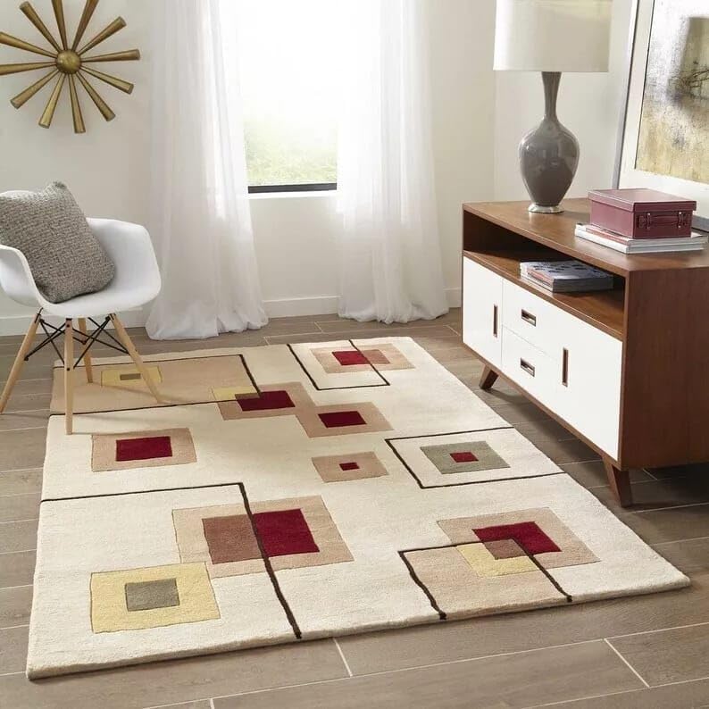 Modern layered square Rug