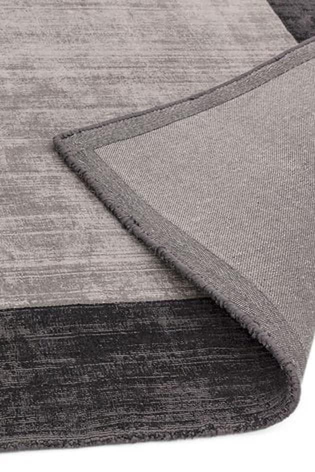 Grey Border Pattern Viscose Carpet
