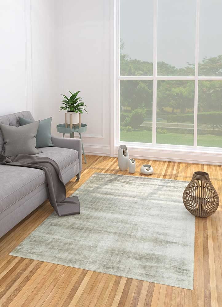 Premium Sage Green Matte Finish Viscose Carpet