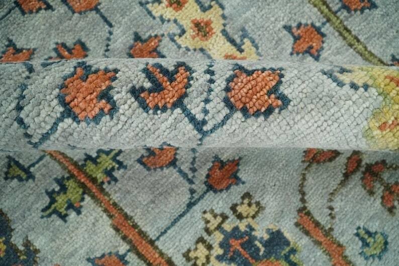 Hand Knotted Oushak Rug for Living Room, Dining Room, Office, Bedroom, Hand Knotted Wool Rug