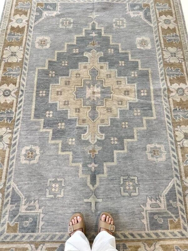 Hand Knotted Oushak Rug for Living Room, Dining Room, Office, Bedroom, Hand Knotted Wool Rug
