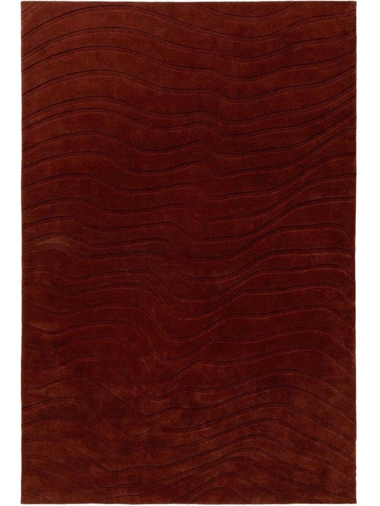 Rich Terracotta Wave Handmade Tufted Carpet