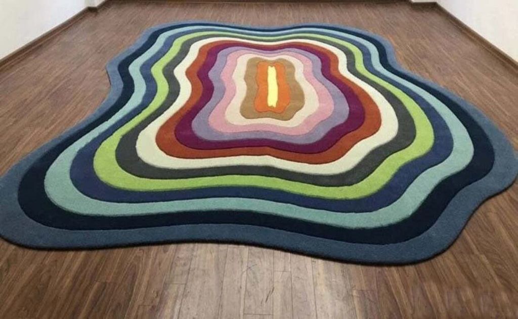 Irregular Floral Area Rug
