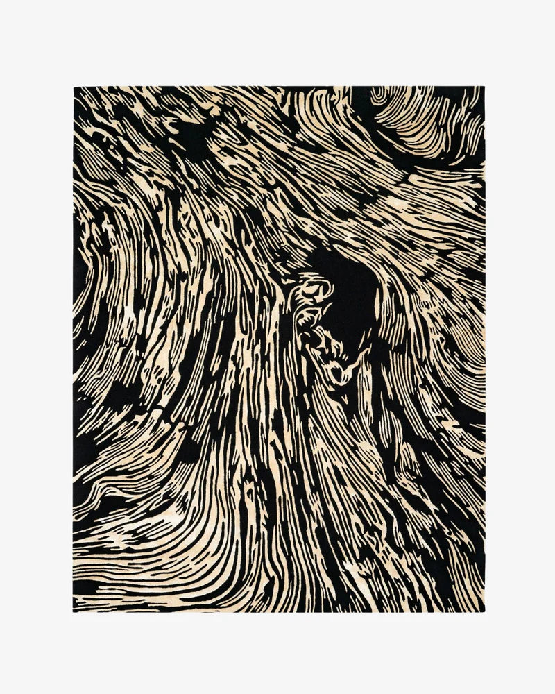 Woodgrain Waves Silk Rug