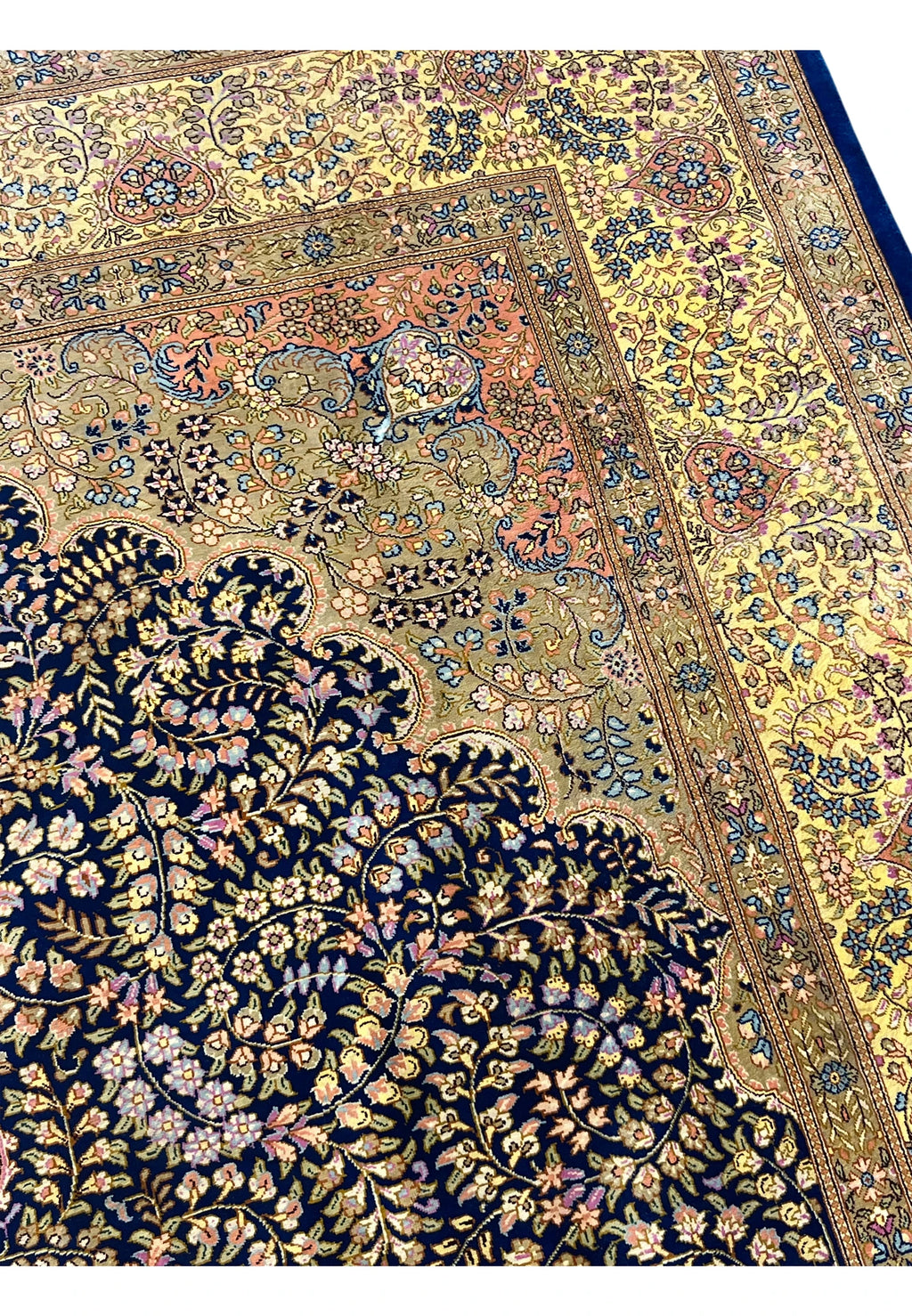 The Solstice Imperial Hand-Knotted Royal Indigo & Gilded Gold Rug