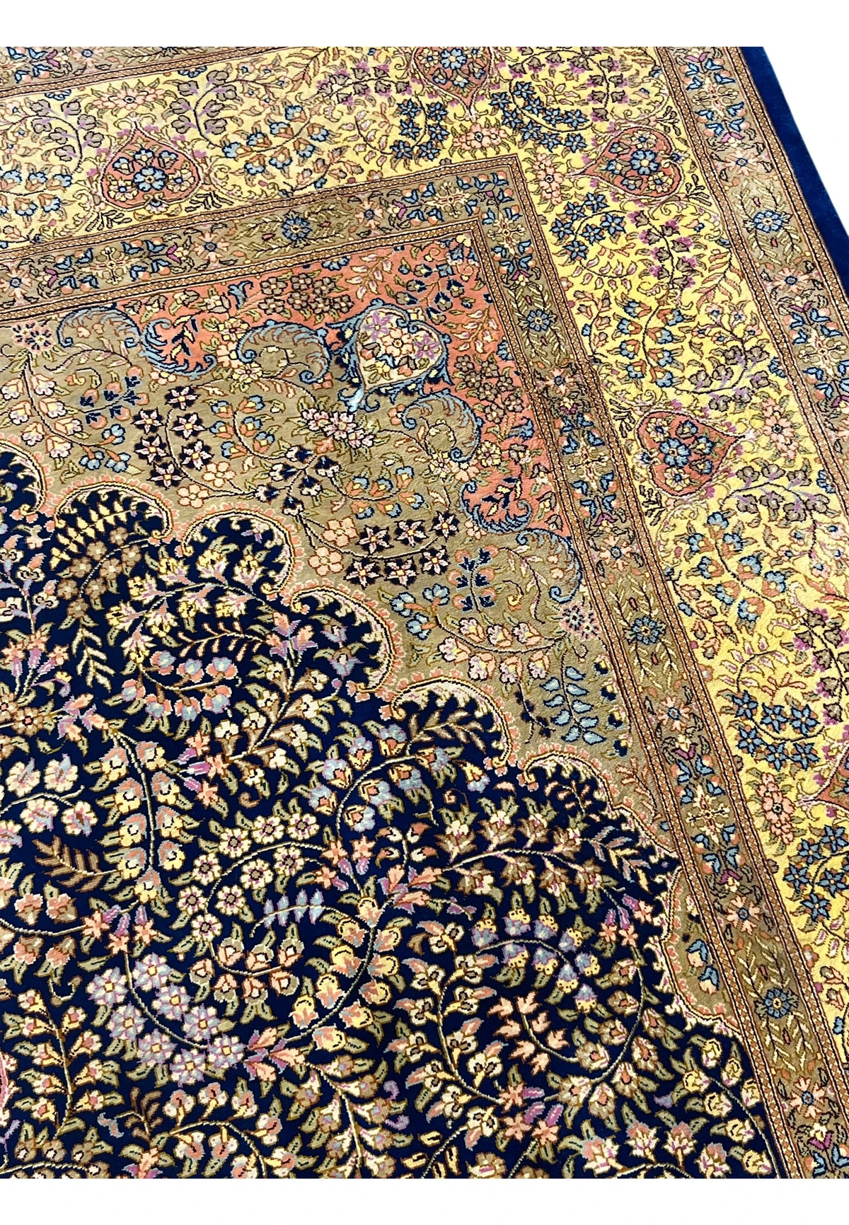 The Solstice Imperial Hand-Knotted Royal Indigo & Gilded Gold Rug