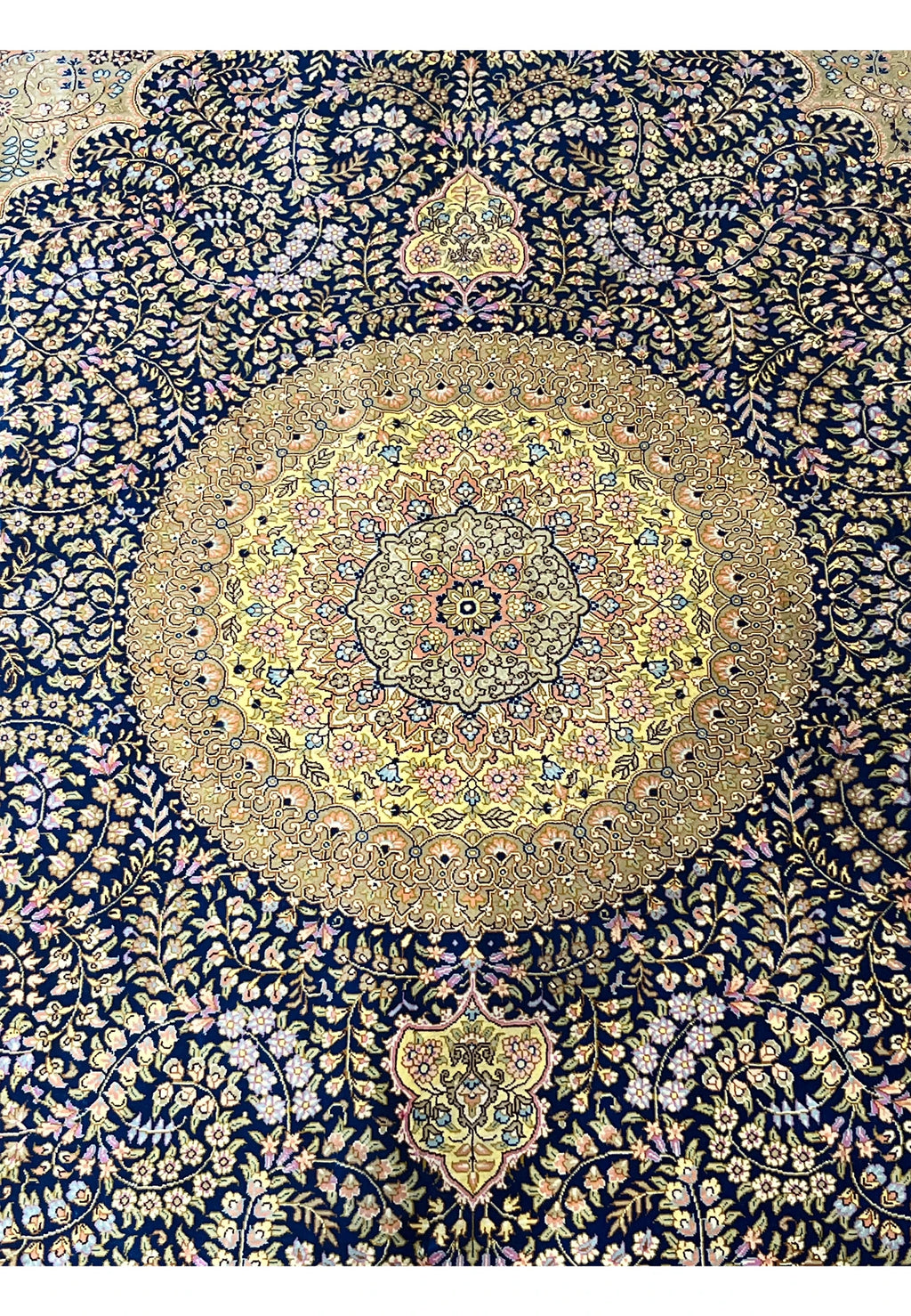 The Solstice Imperial Hand-Knotted Royal Indigo & Gilded Gold Rug