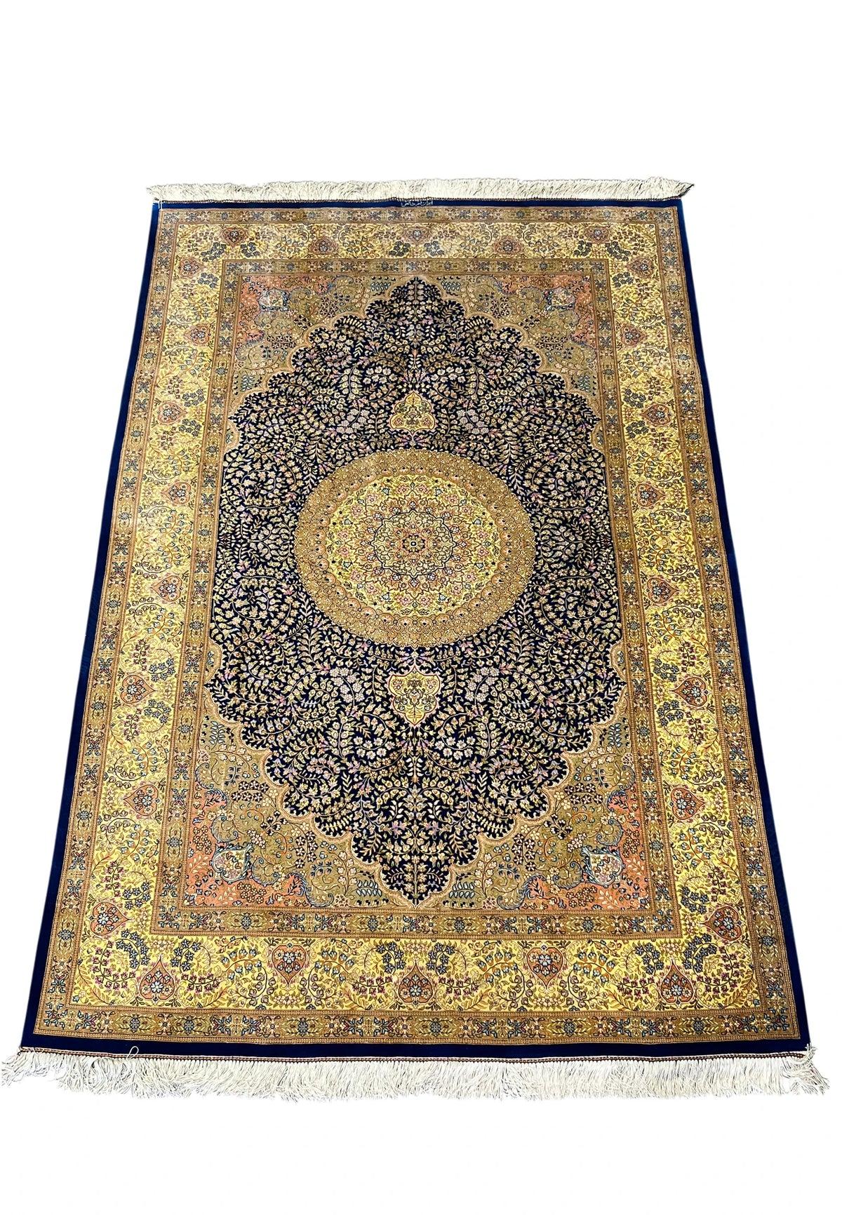 The Solstice Imperial Hand-Knotted Royal Indigo & Gilded Gold Rug