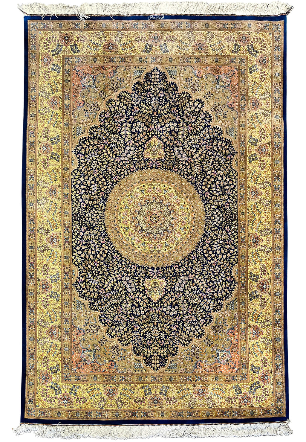 The Solstice Imperial Hand-Knotted Royal Indigo & Gilded Gold Rug