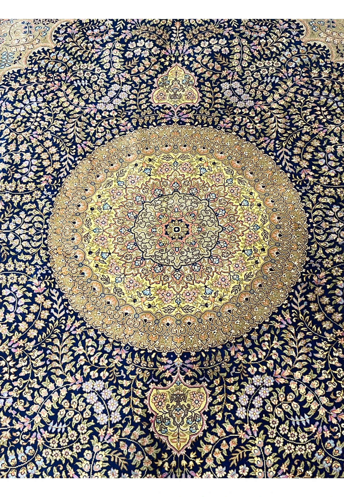 The Solstice Imperial Hand-Knotted Royal Indigo & Gilded Gold Rug