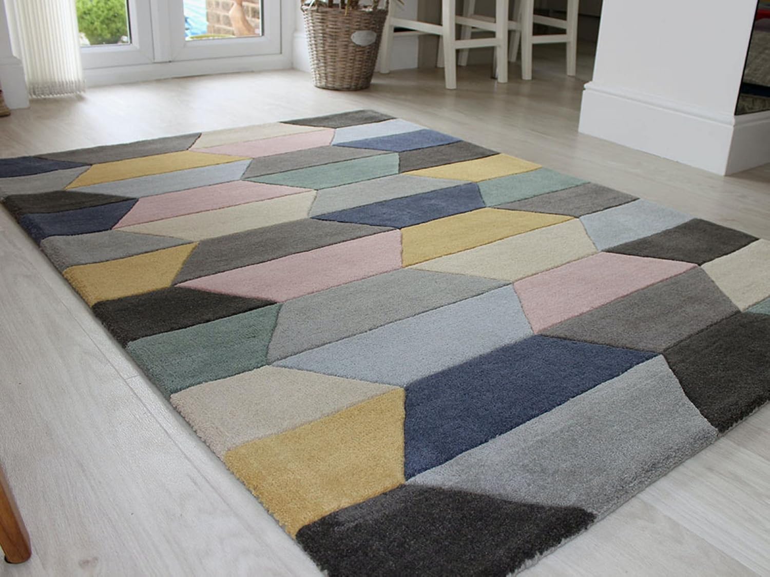 Multicolor Modern Handmade Wool Carpet