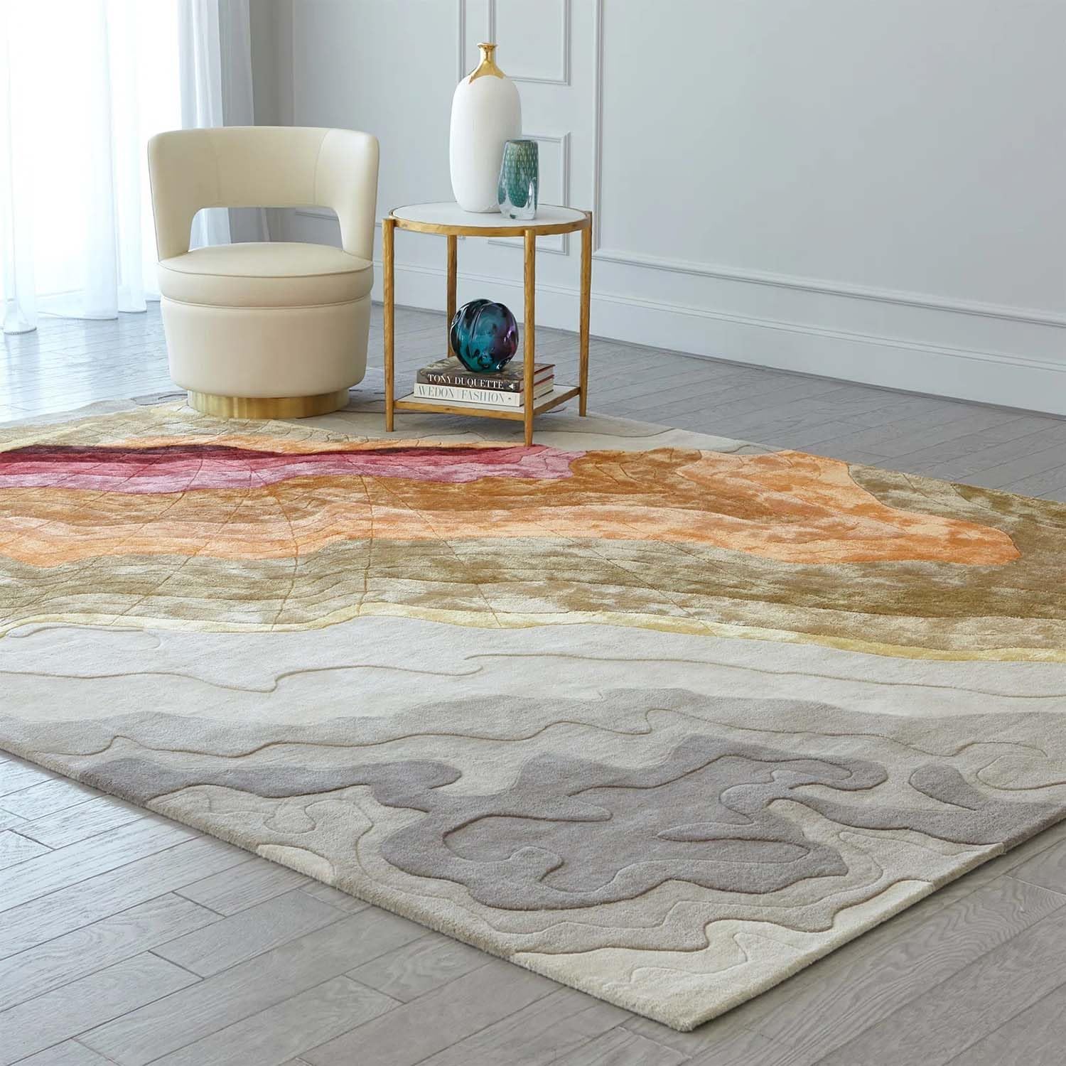 Modern Gradient Texture Wool & Viscose Carpet