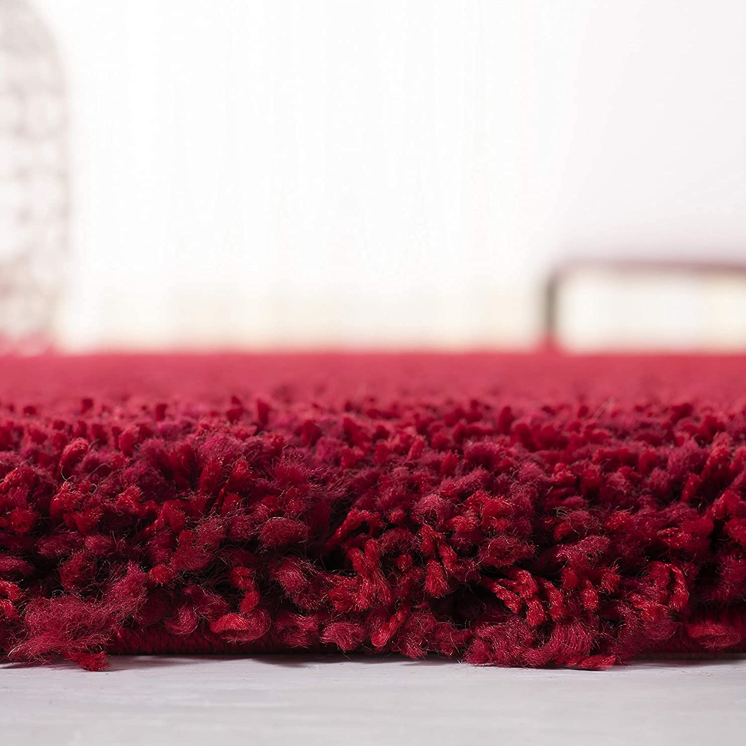 Velvet Red Soft Shaggy Carpet