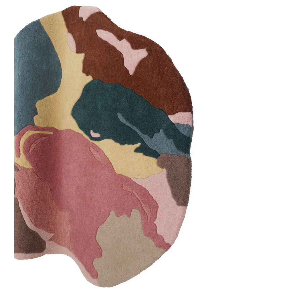 Organic Shape Color-Block Carpet