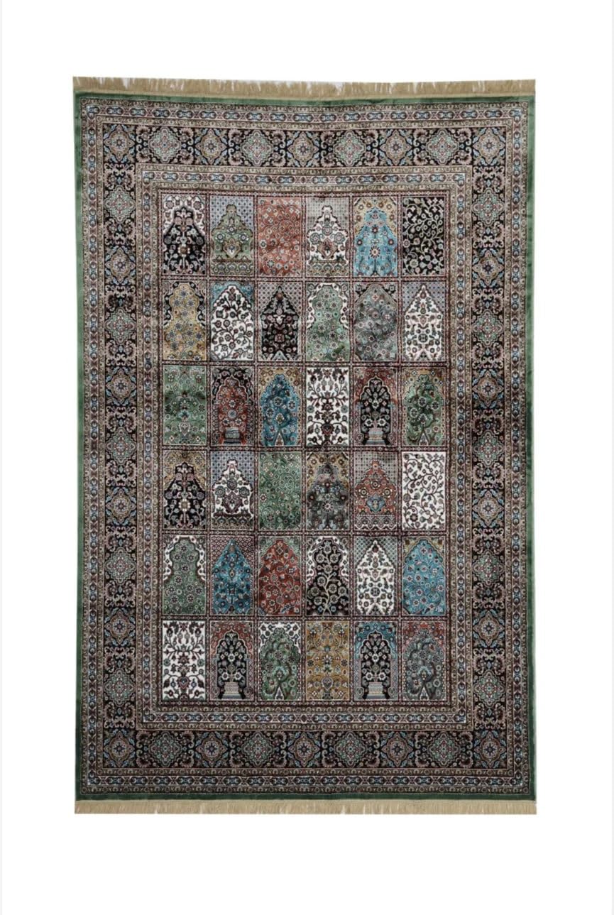 Exquisite Silk Qom Persian Patchwork Rug