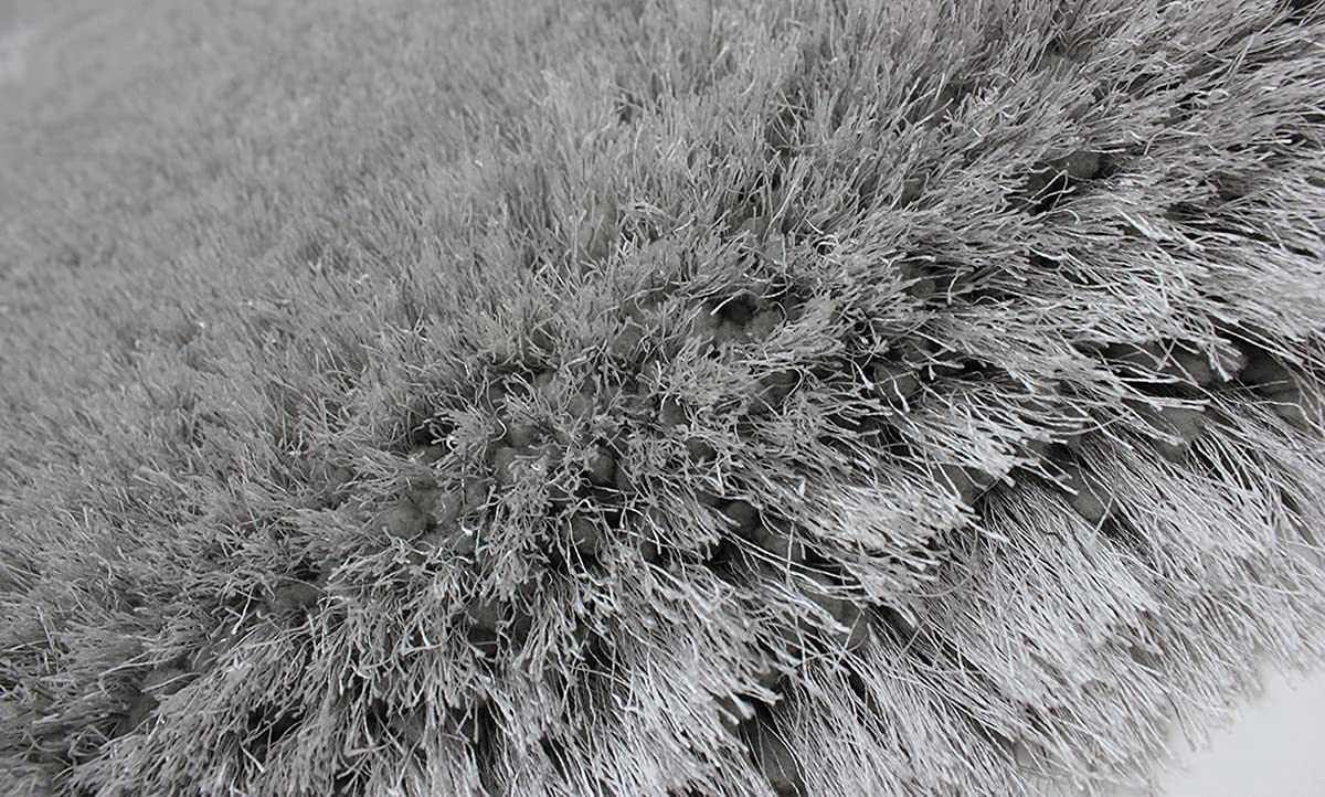Luxury Silver Grey Shag Area Rug