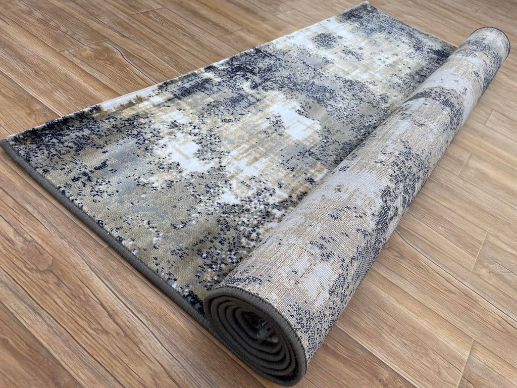 Abstract Distressed Ink Splash Area Rug