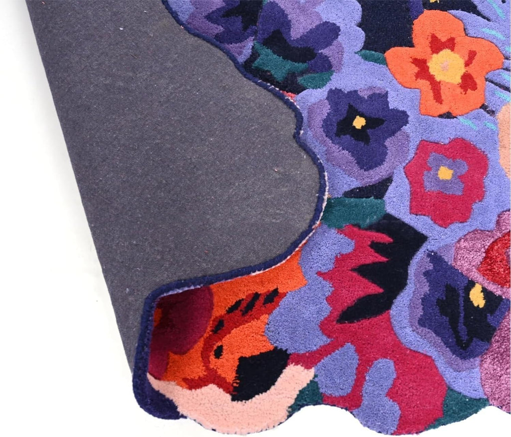 Navy Nocturne Floral Composition Rug