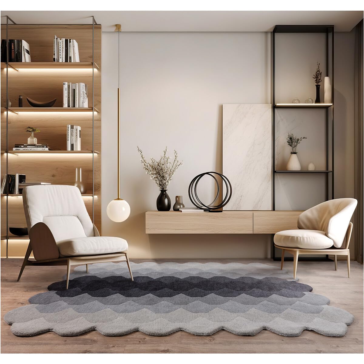 Irregular Floral Area Rug