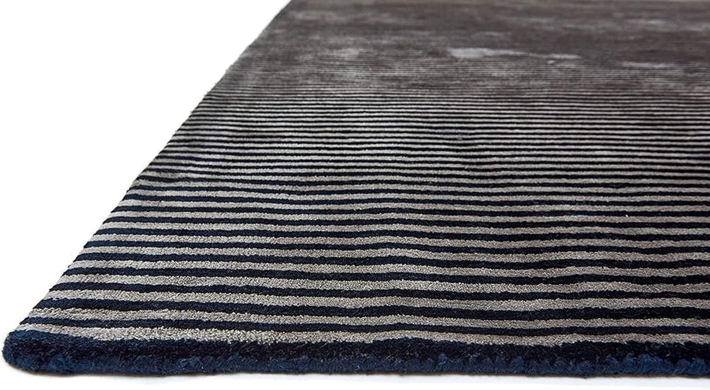 Modern Charcoal Micro-Stripe Area Rug