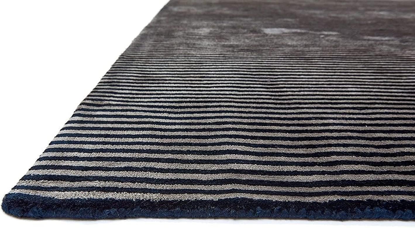 Modern Charcoal Micro-Stripe Area Rug