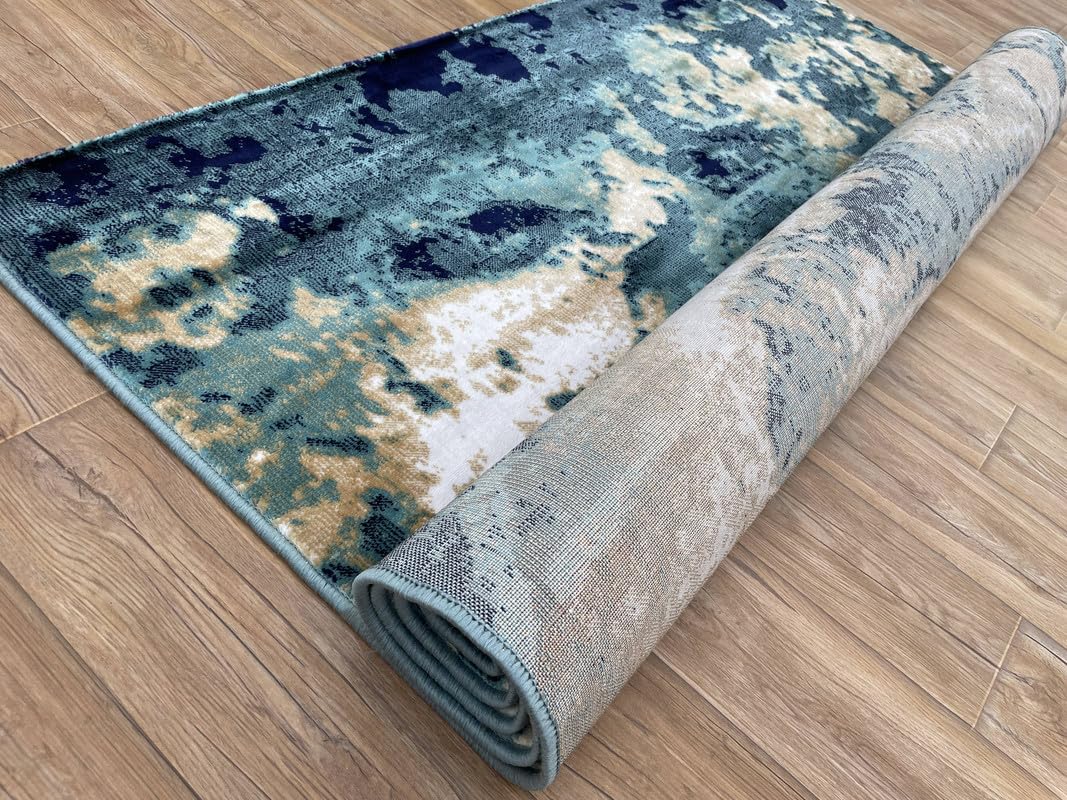 Bold Oceanic Texture Designer Carpet