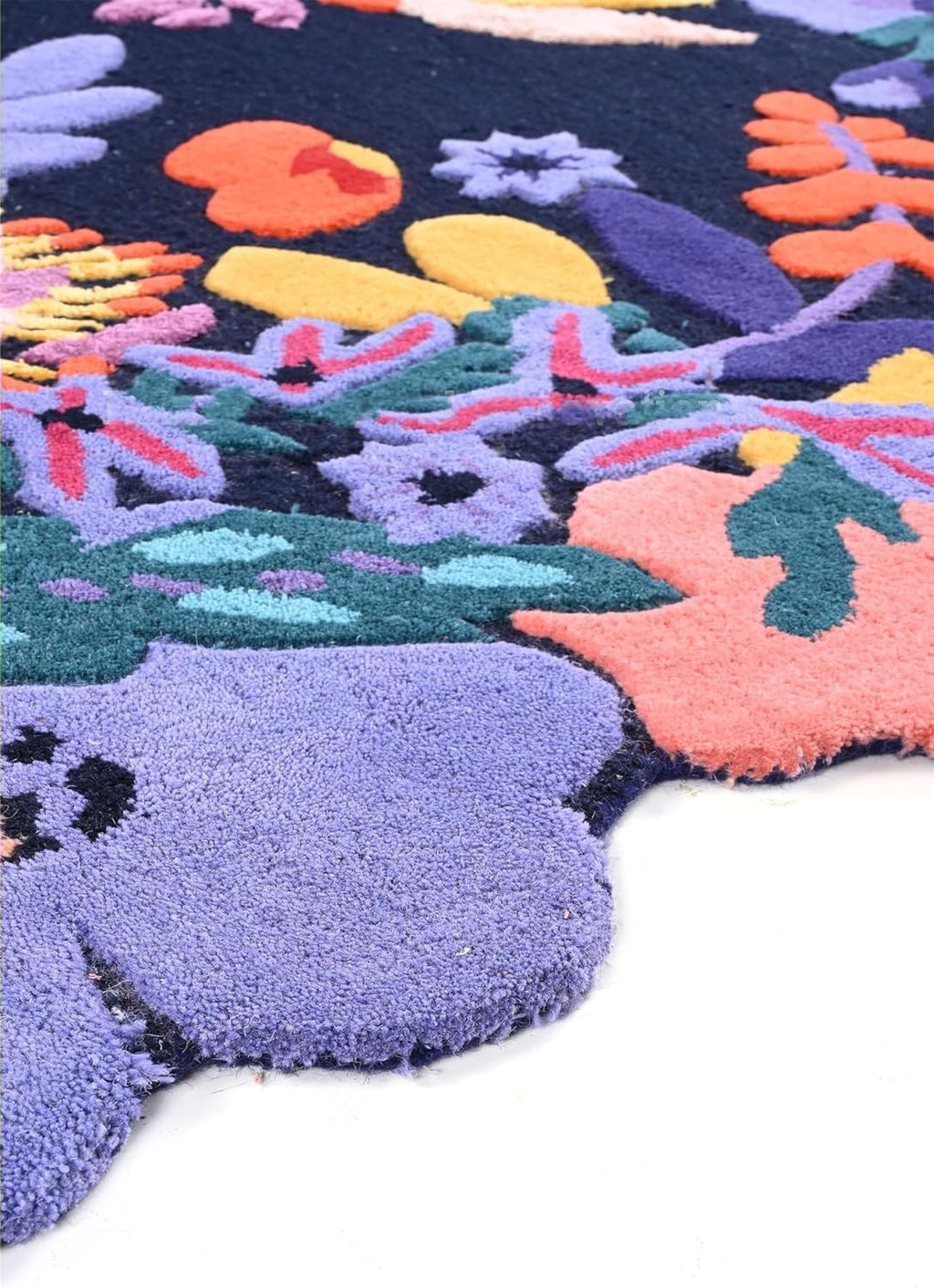 Navy Nocturne Floral Composition Rug