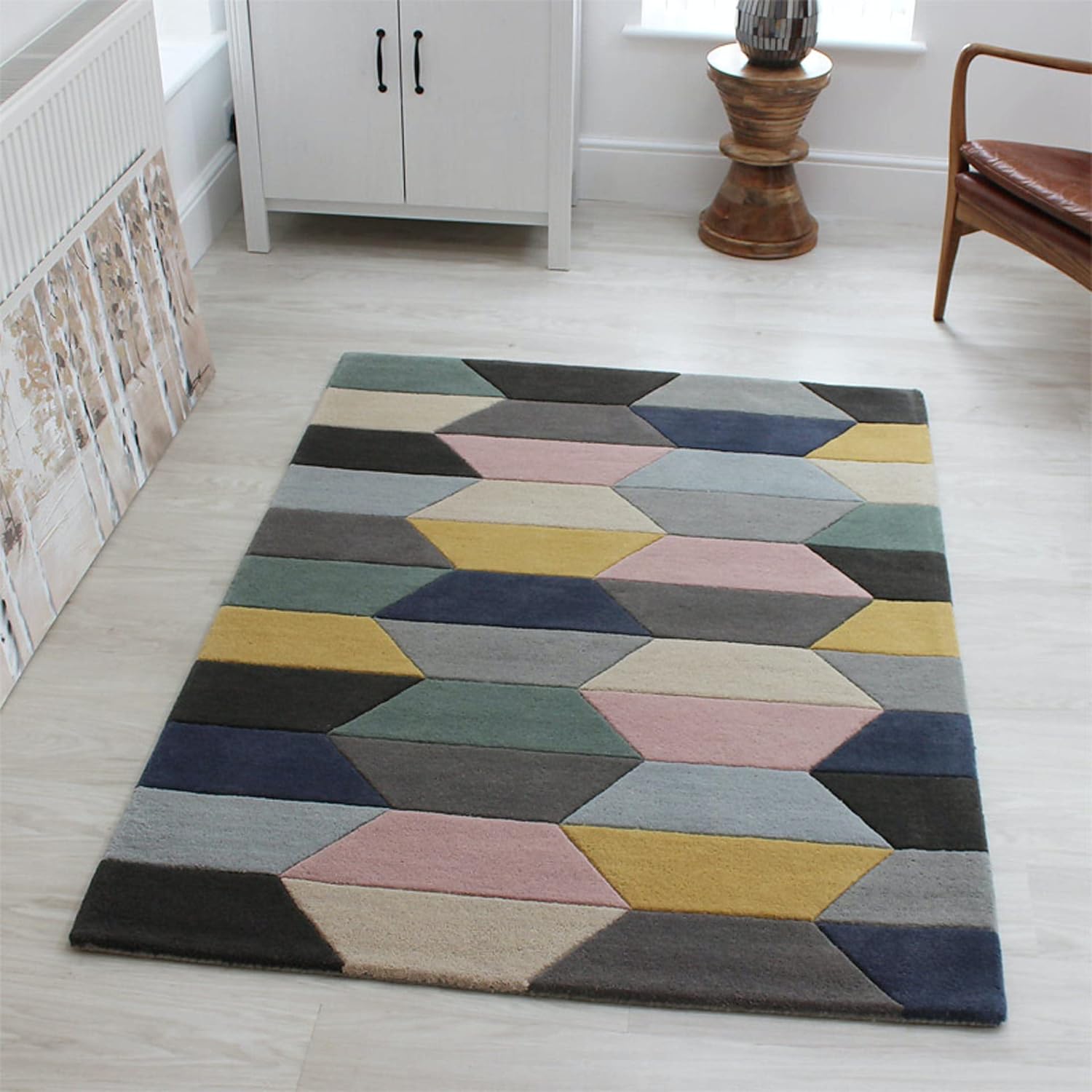 Multicolor Modern Handmade Wool Carpet