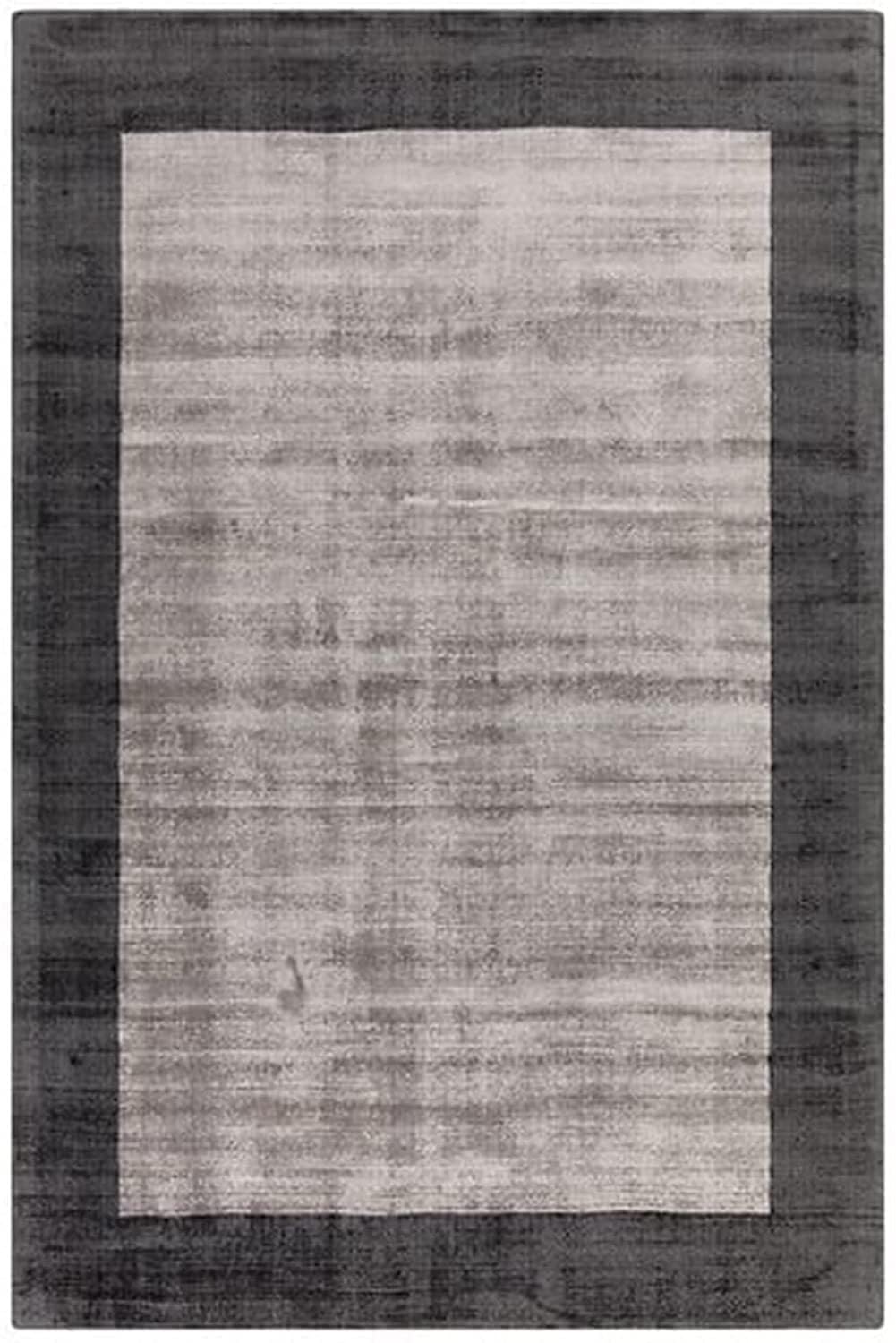 Grey Border Pattern Viscose Carpet