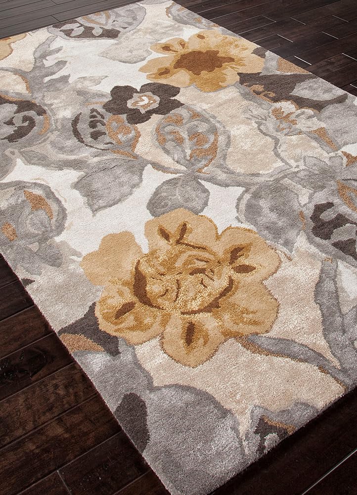 Elegant Floral Beige Area Rug