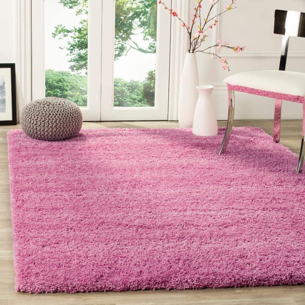 Blush Pink Luxury Shaggy Area Carpet