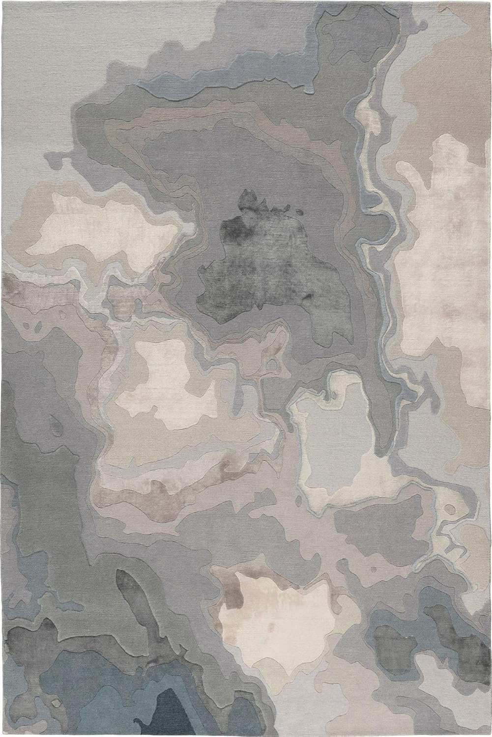 Ocean Blue Fluid Wool & Viscose Carpet