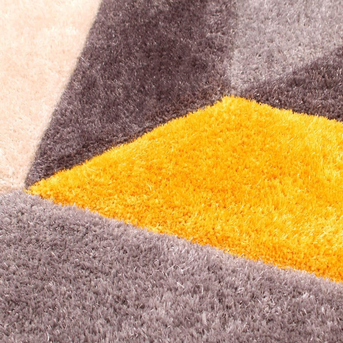 Ultra Soft Geometric Yellow Carpet & Rug