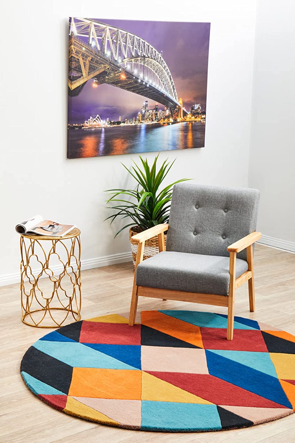 Designer Multicolor Round Carpet