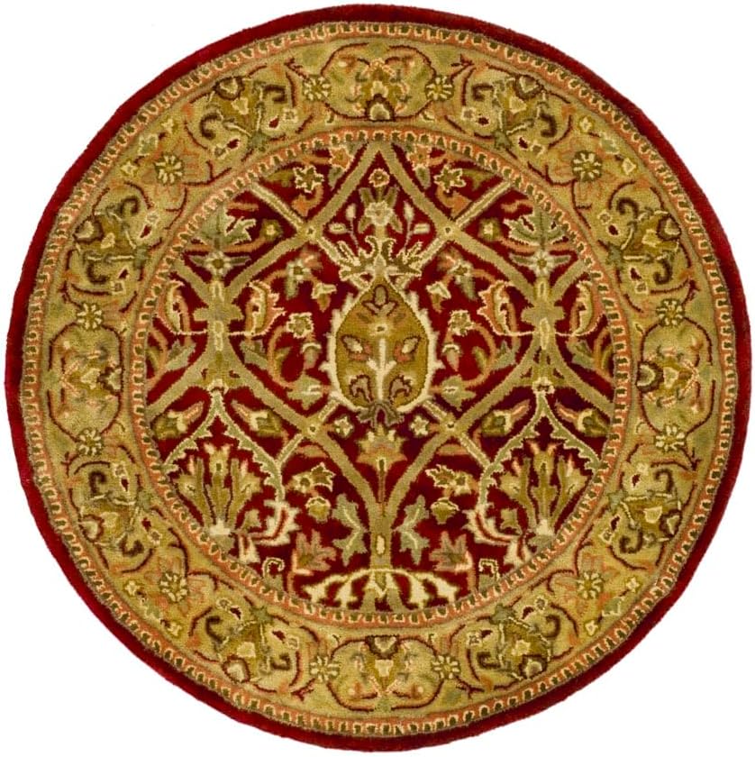 Export Quality Handmade Woollen Round Carpet – Timeless Floral Elegance