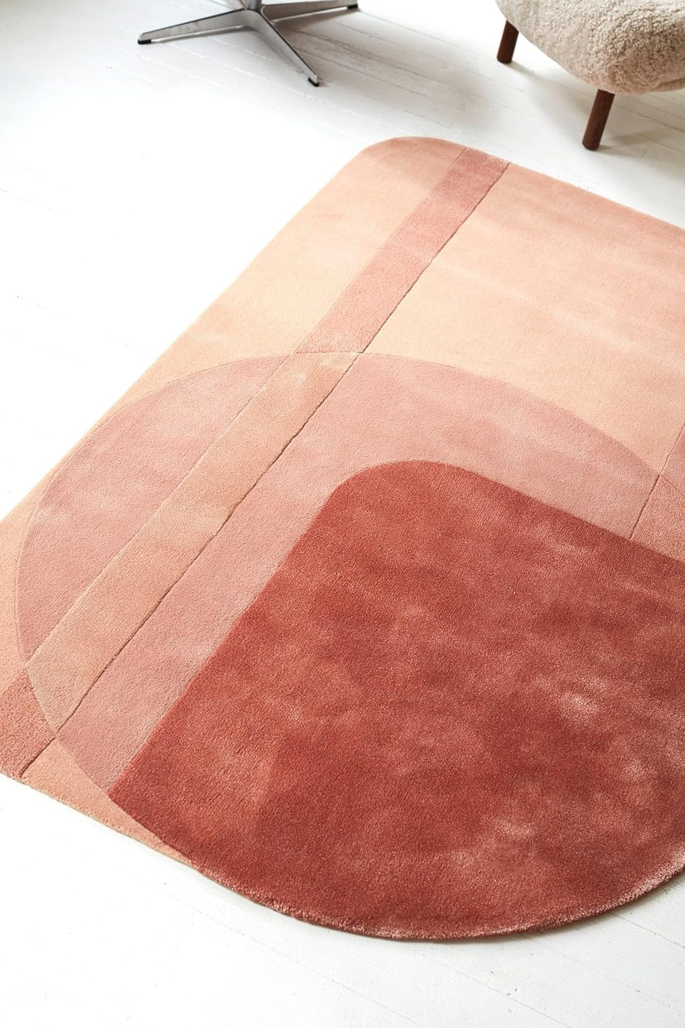 Dusty Pink Sculpted Wool & Viscose Carpet