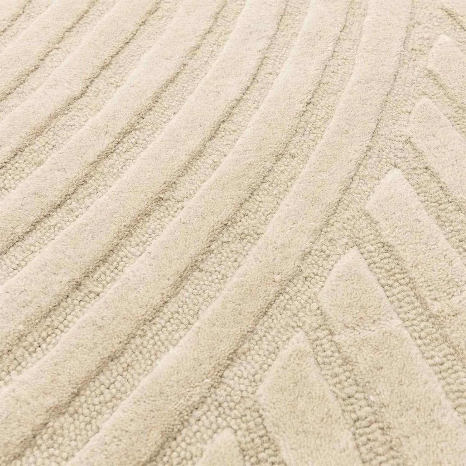 Beige Handmade Wool Carpet