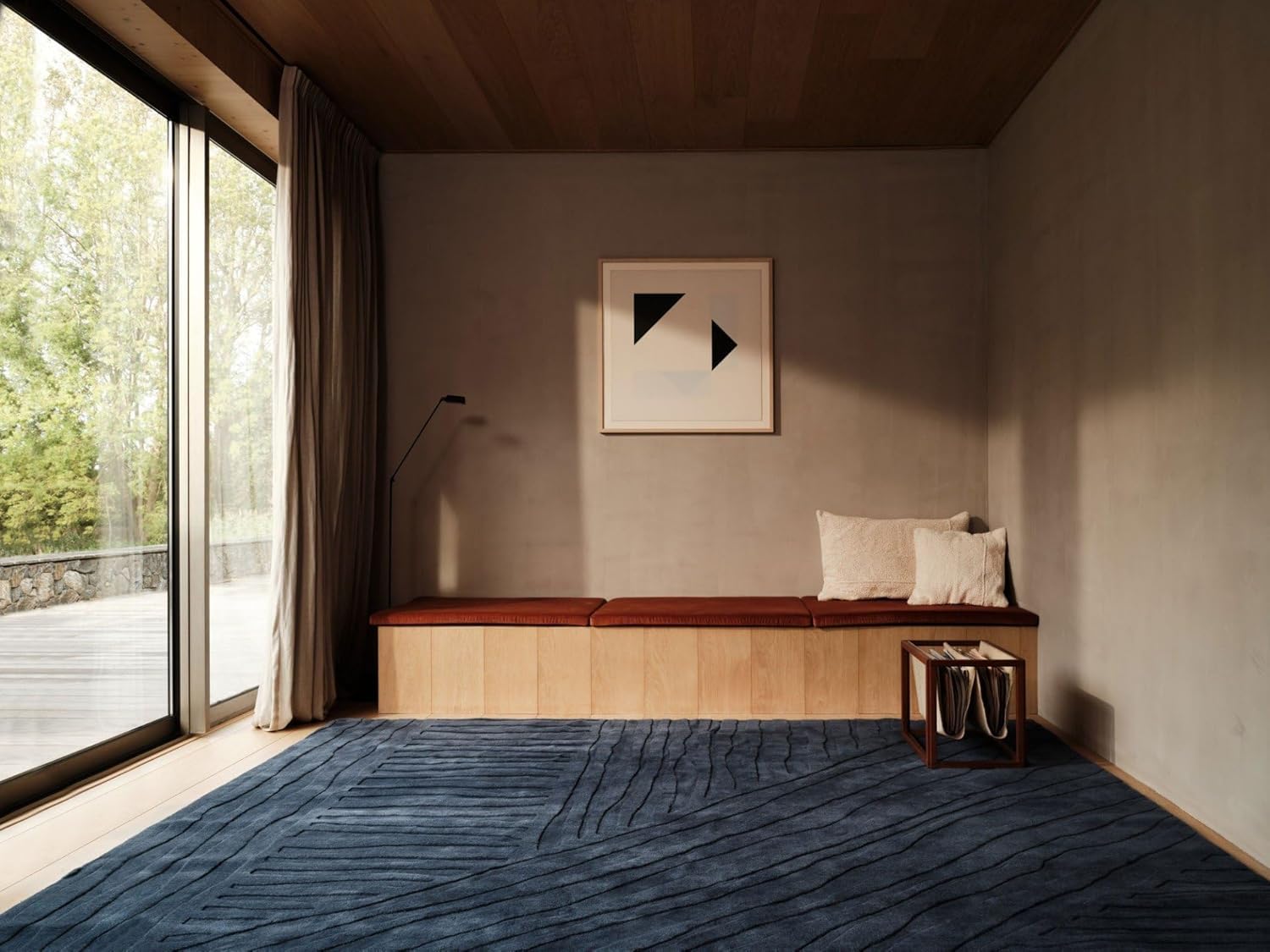 Deep Navy Organic Wave New Zealand Wool Carpet
