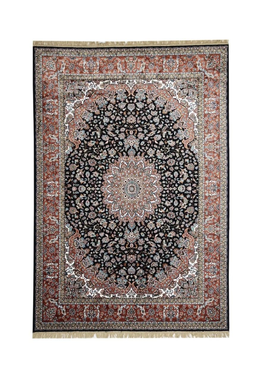 Exquisite Black Persian Medallion Rug