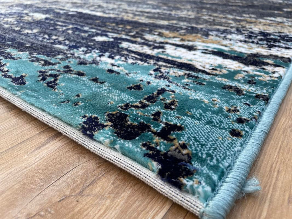 Bold Abstract Layered Texture Designer Rug
