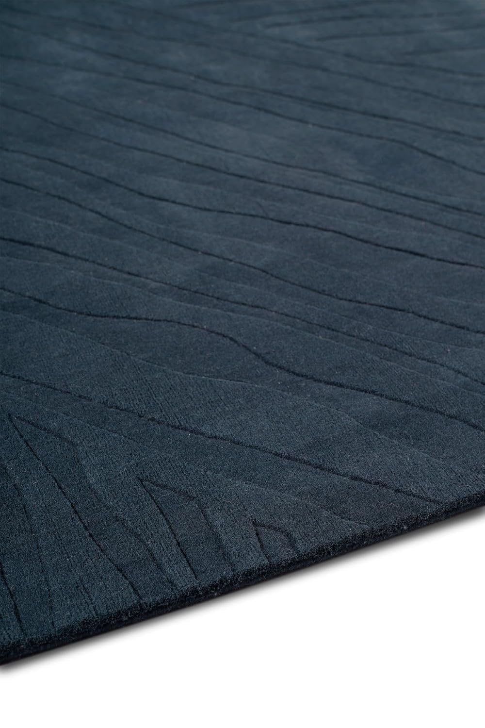 Deep Navy Organic Wave New Zealand Wool Carpet
