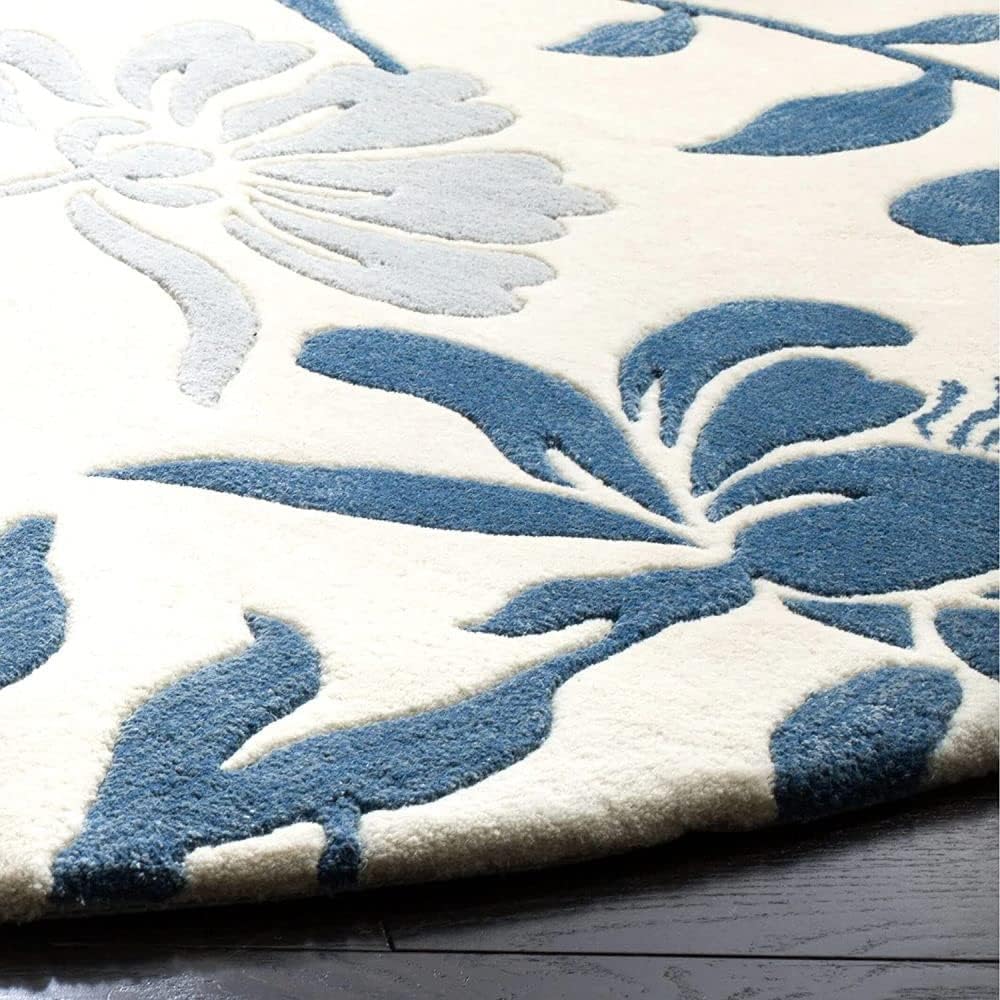 Export Quality Handmade Woollen Round Carpet – Elegant Living Room Floor Rug