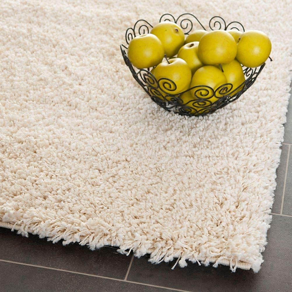 Soft Ivory Fluffy Living Room Carpet