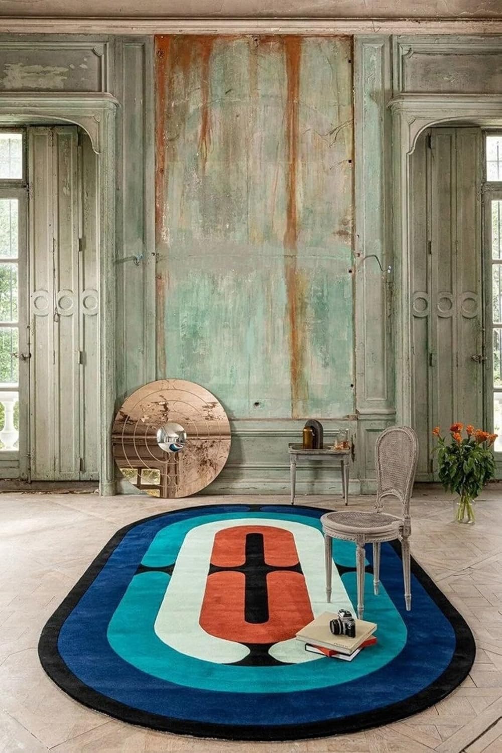 Irregular Floral Area Rug