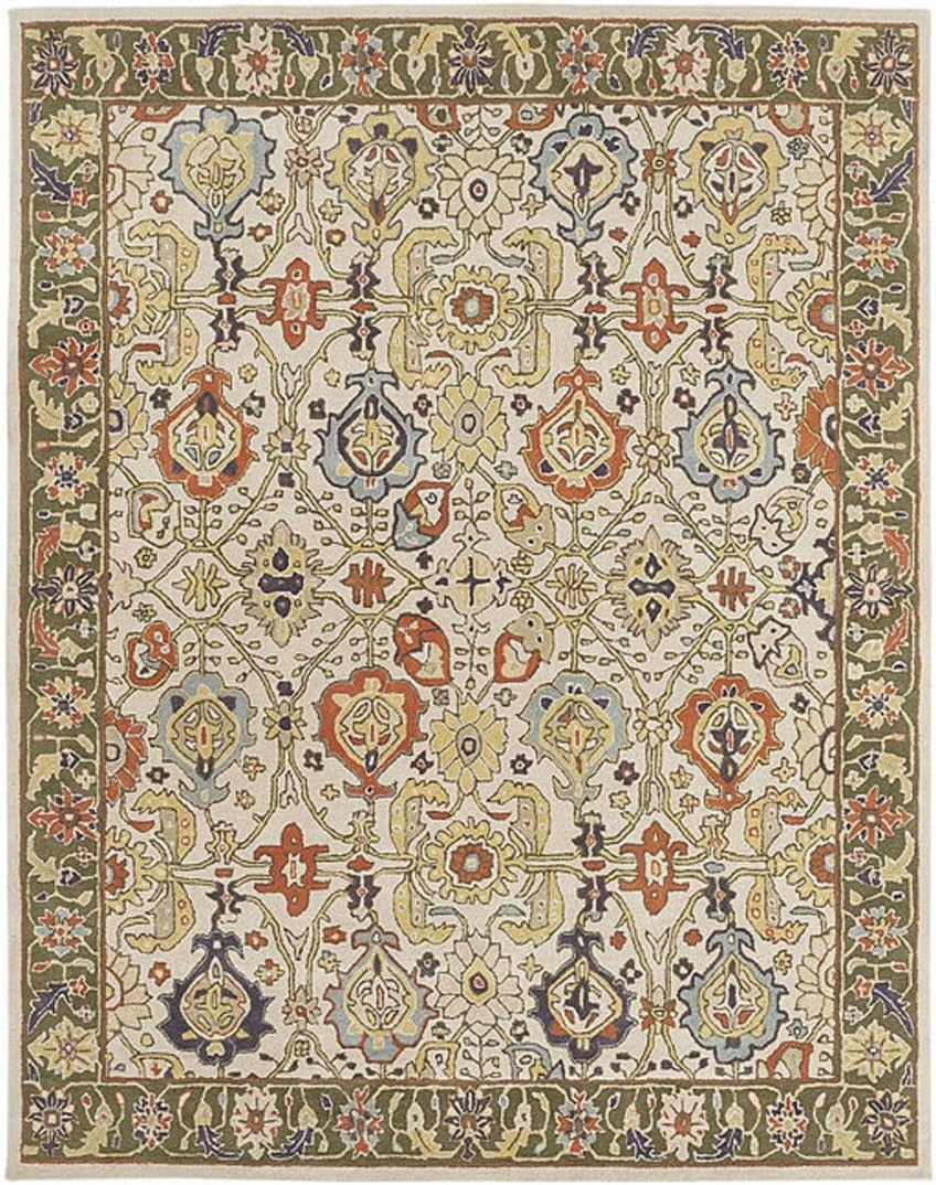 Ivory Signature Floral Lattice Pattern Area Rug